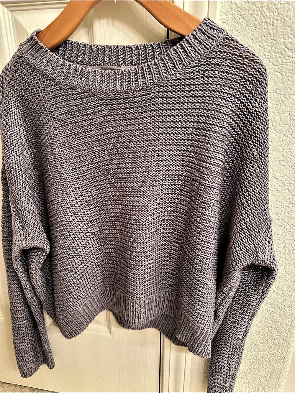 Gray Knit Crewneck Sweater Like New